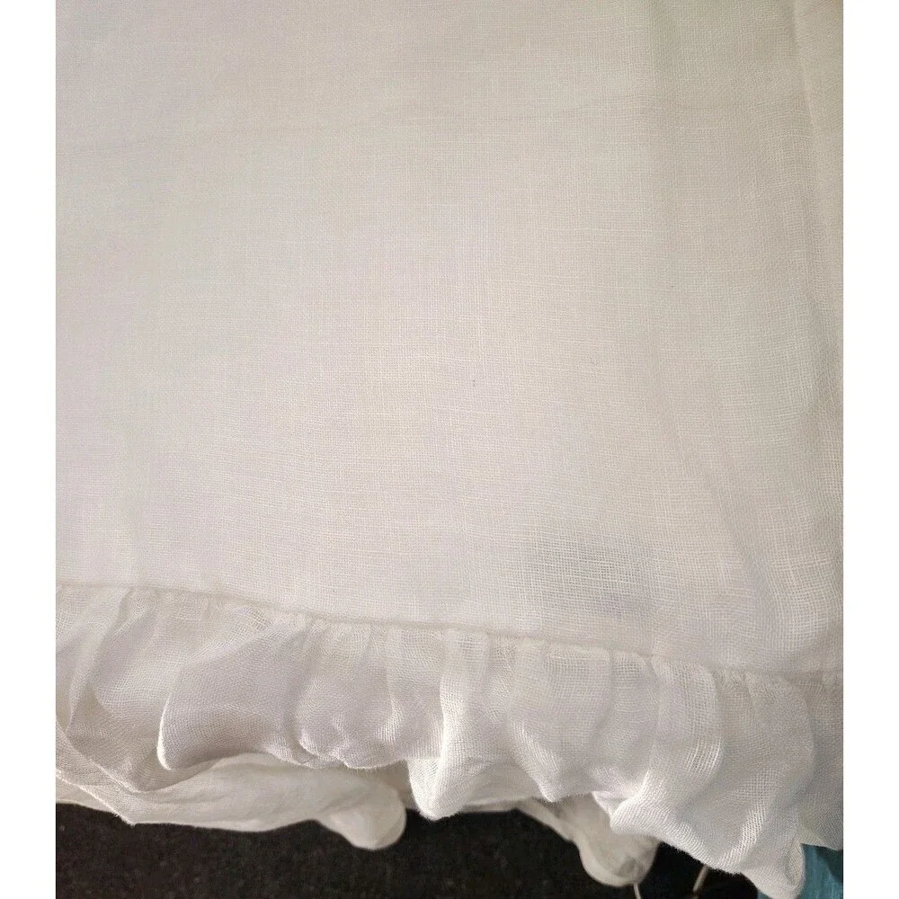 Pine Cone Hill Savannah Linen Gauze Twin Bedspread & Euro Sham White Ivory New